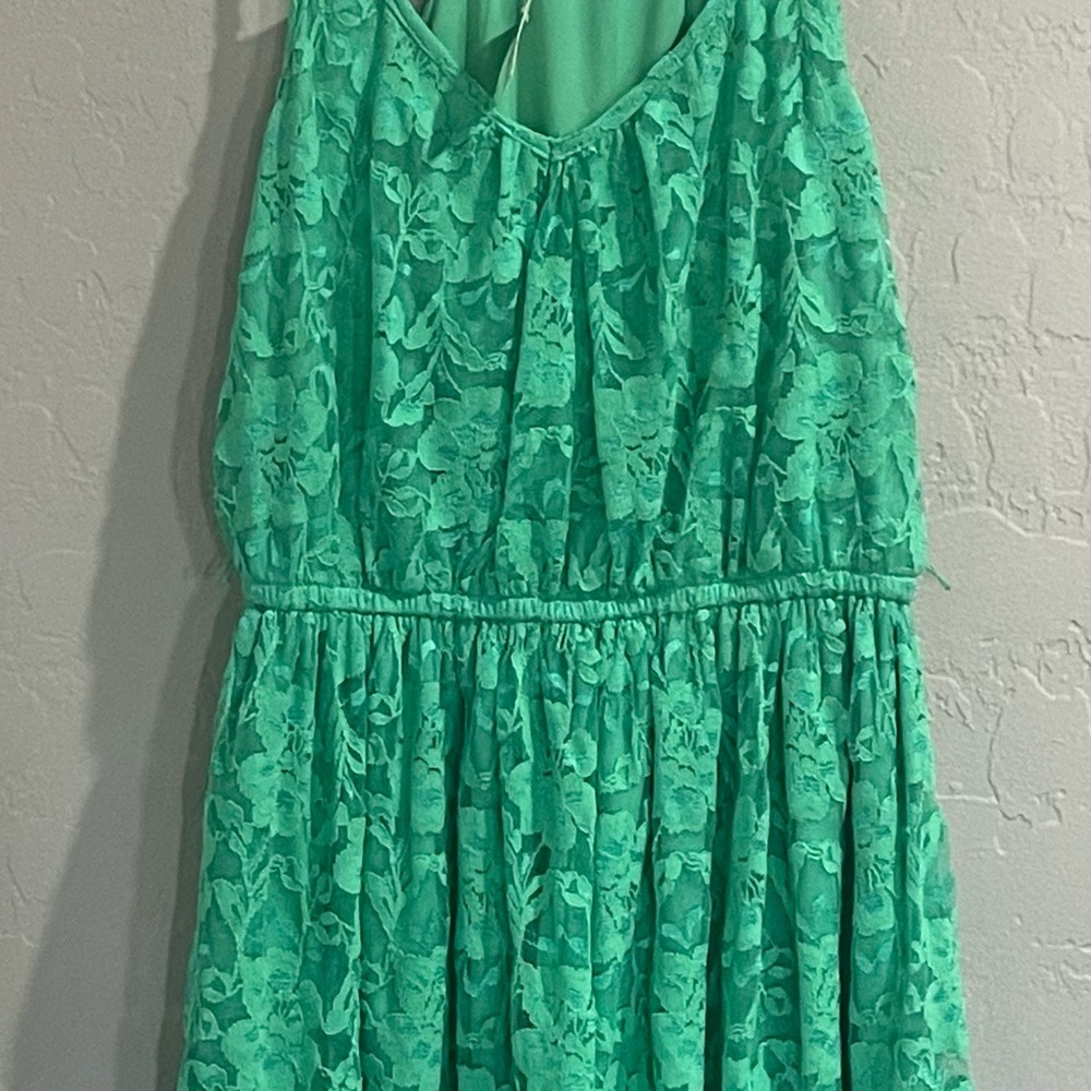 Sequin Hearts Green Lace Dress